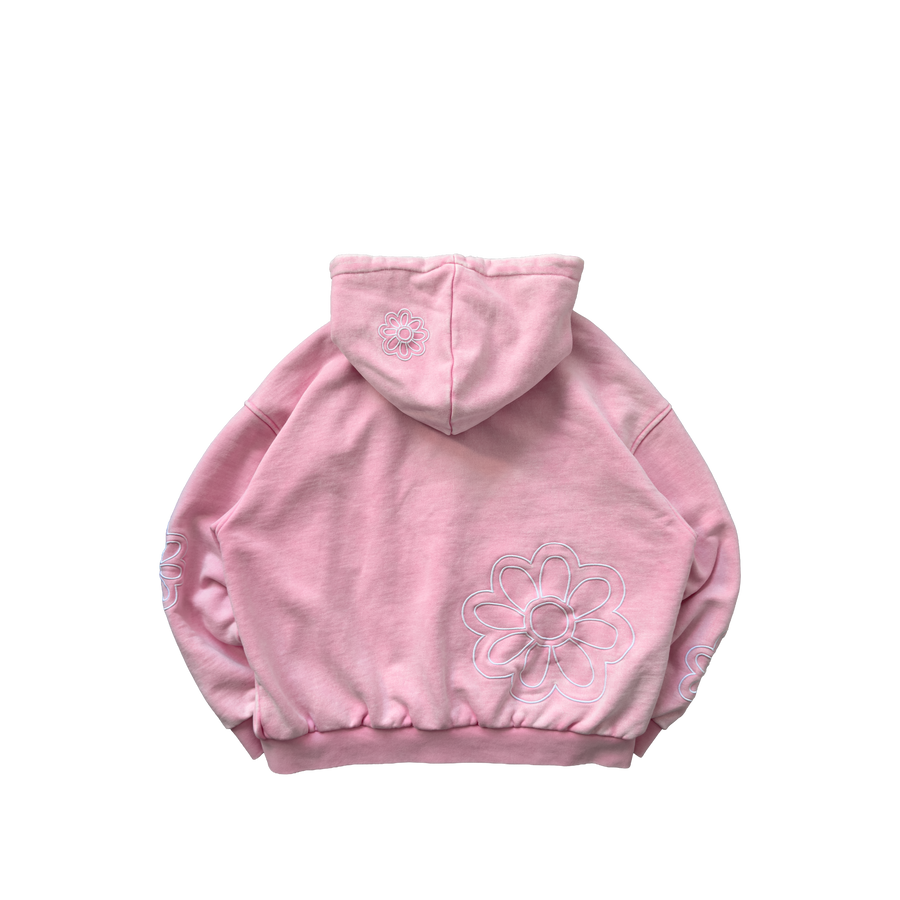 flower field zip-up pink