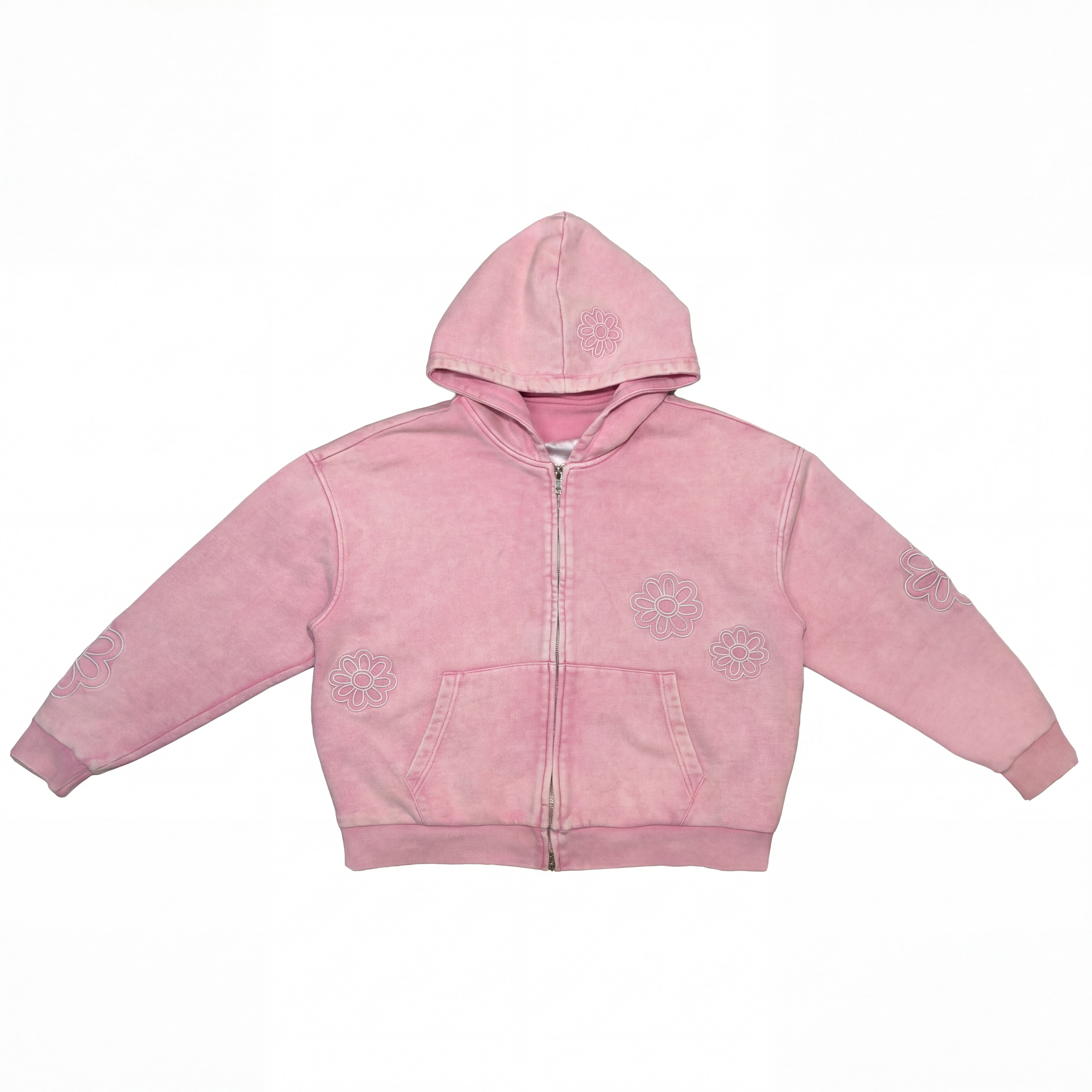 wori flower field zip-up pink