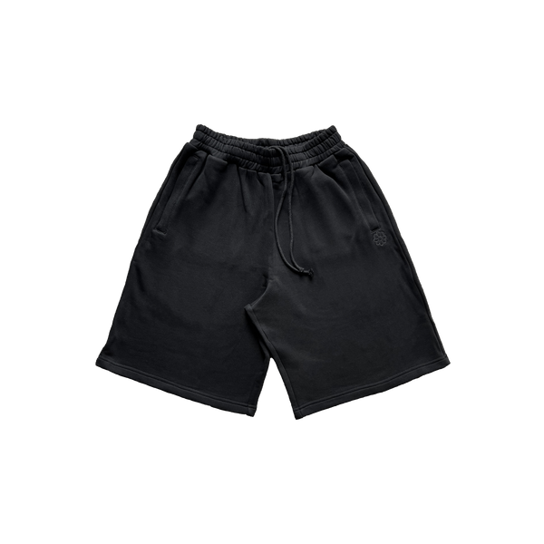 flower jorts black