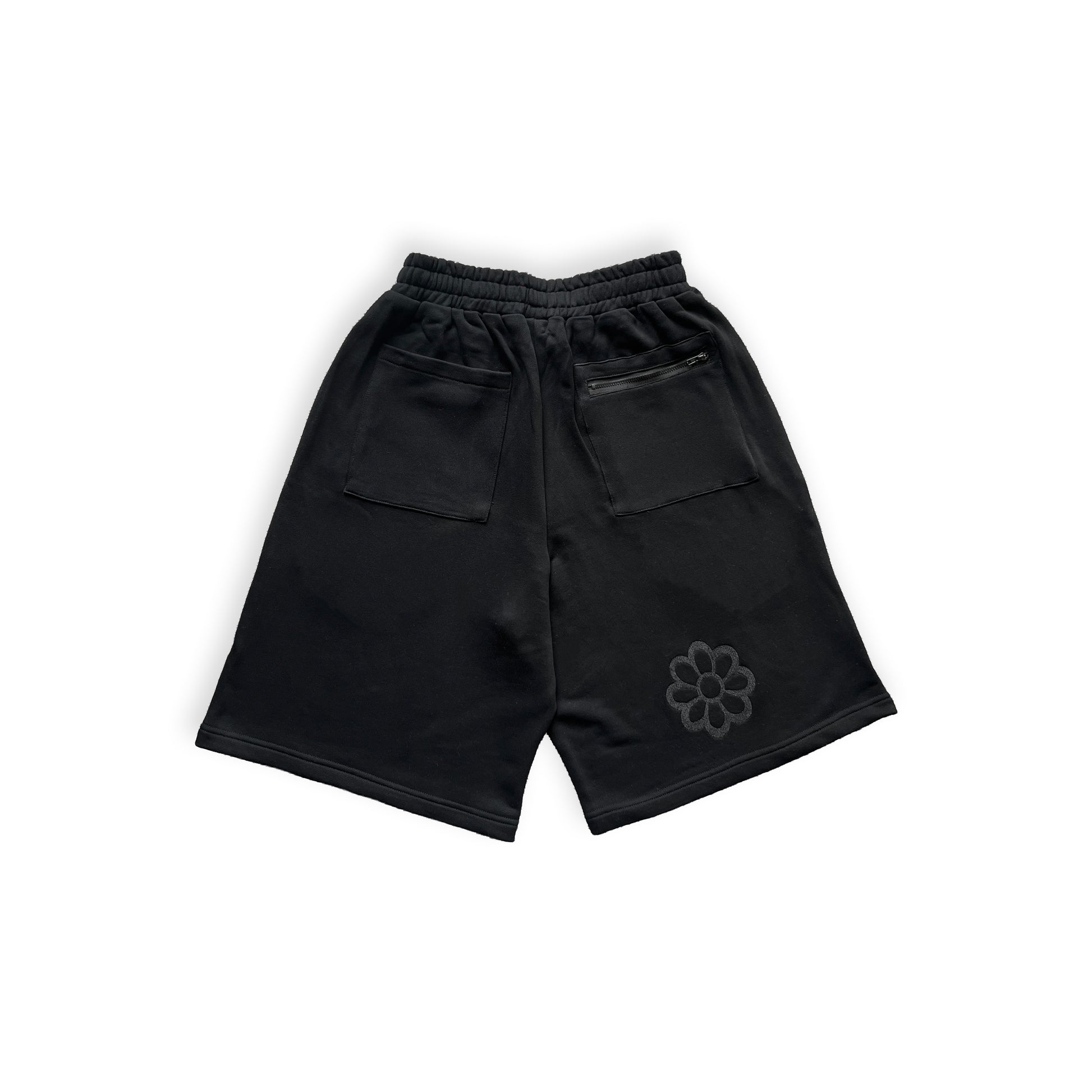 wori flower jorts black
