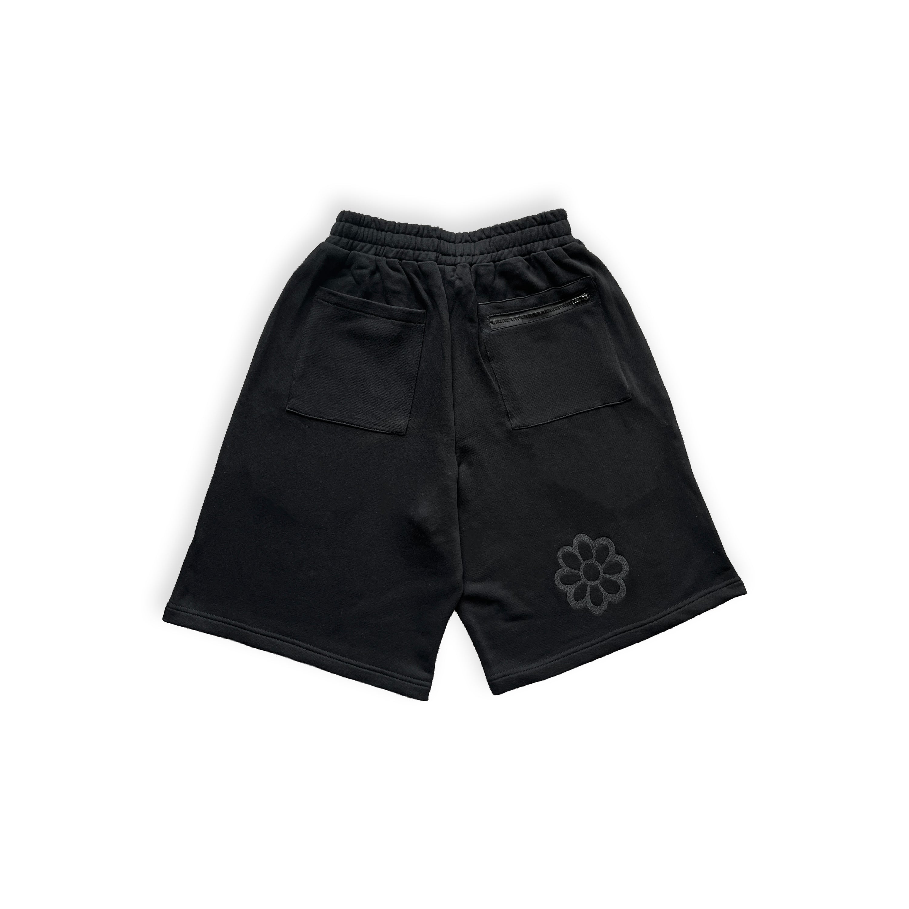 wori flower jorts black