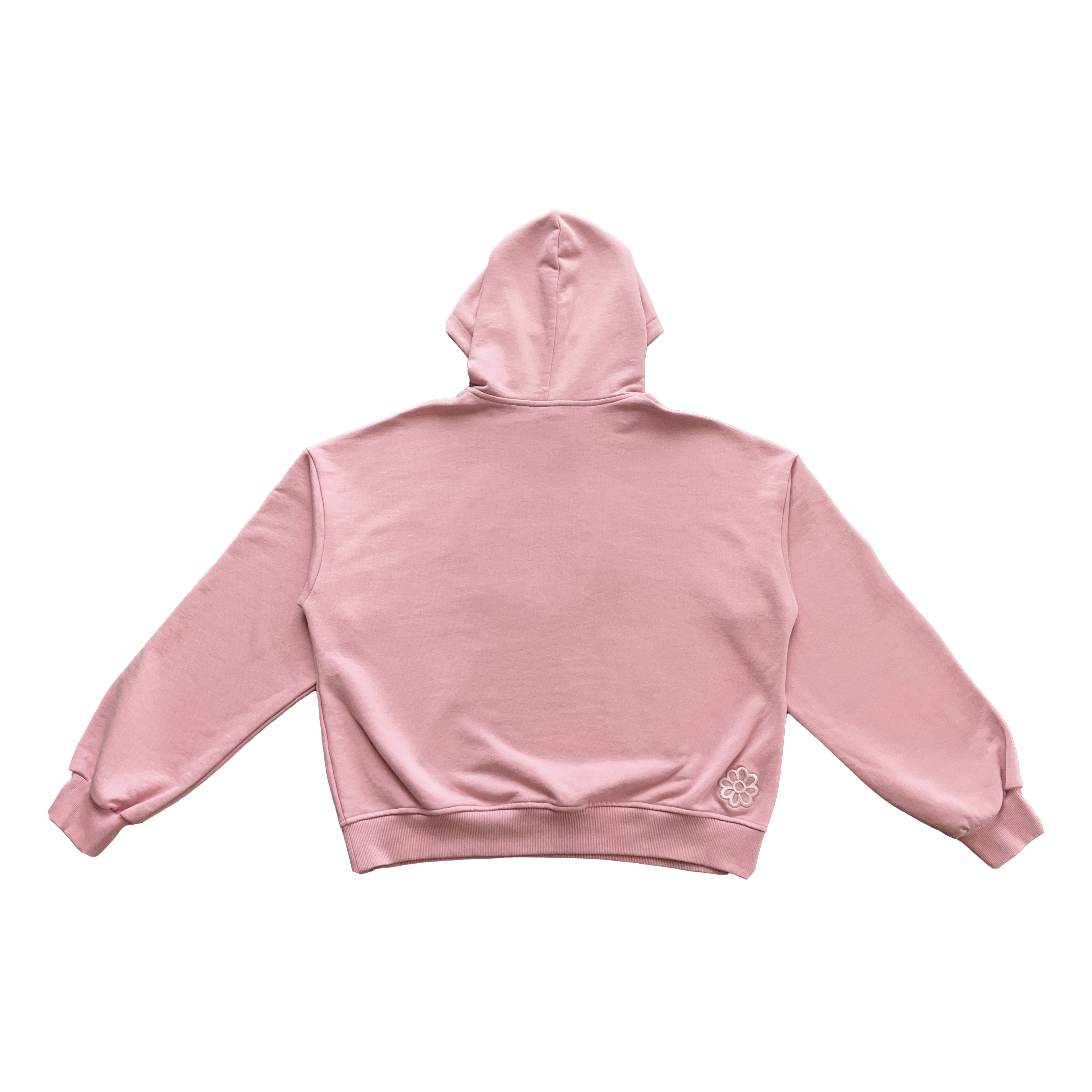 wori flower cropped hoodie pink
