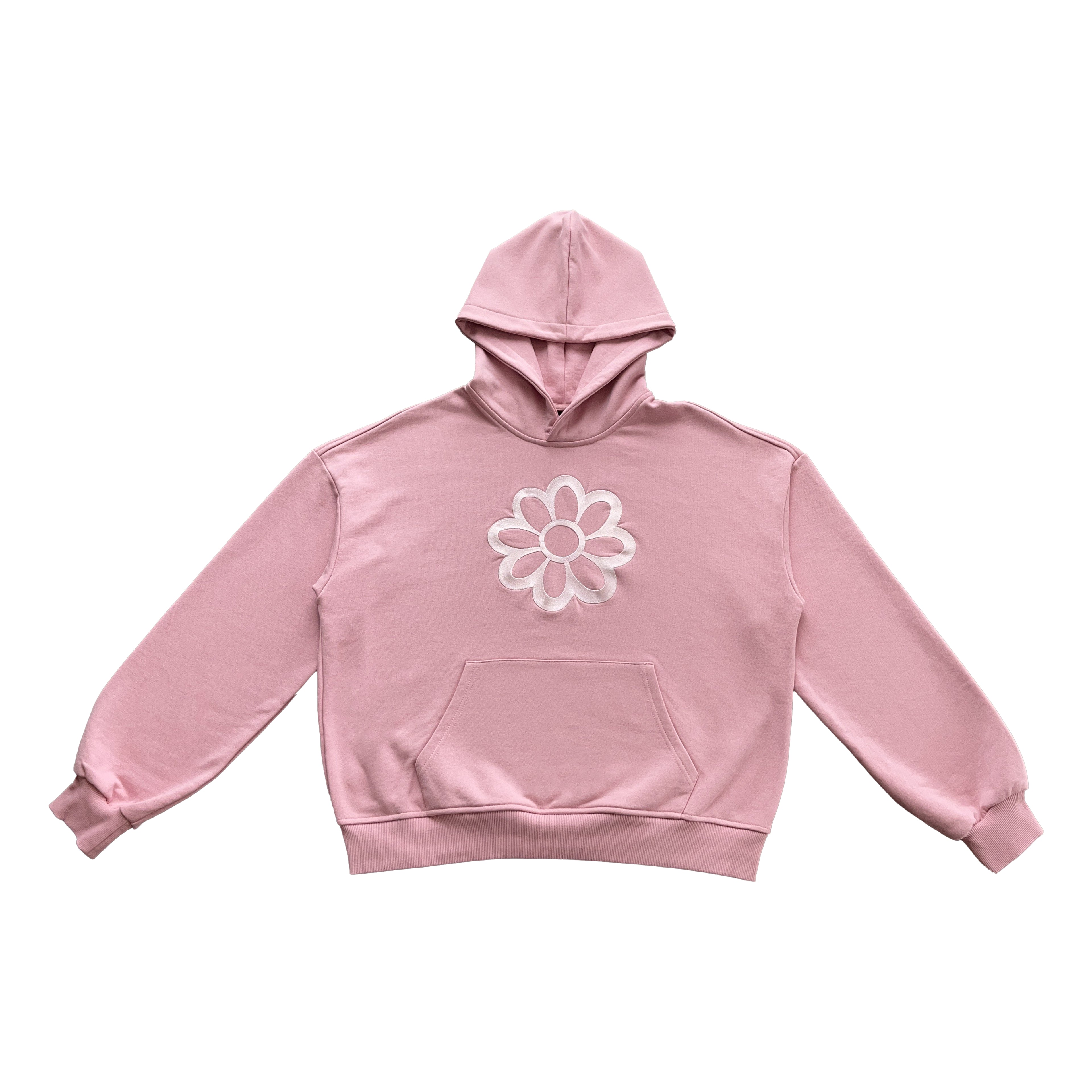 wori flower cropped hoodie pink