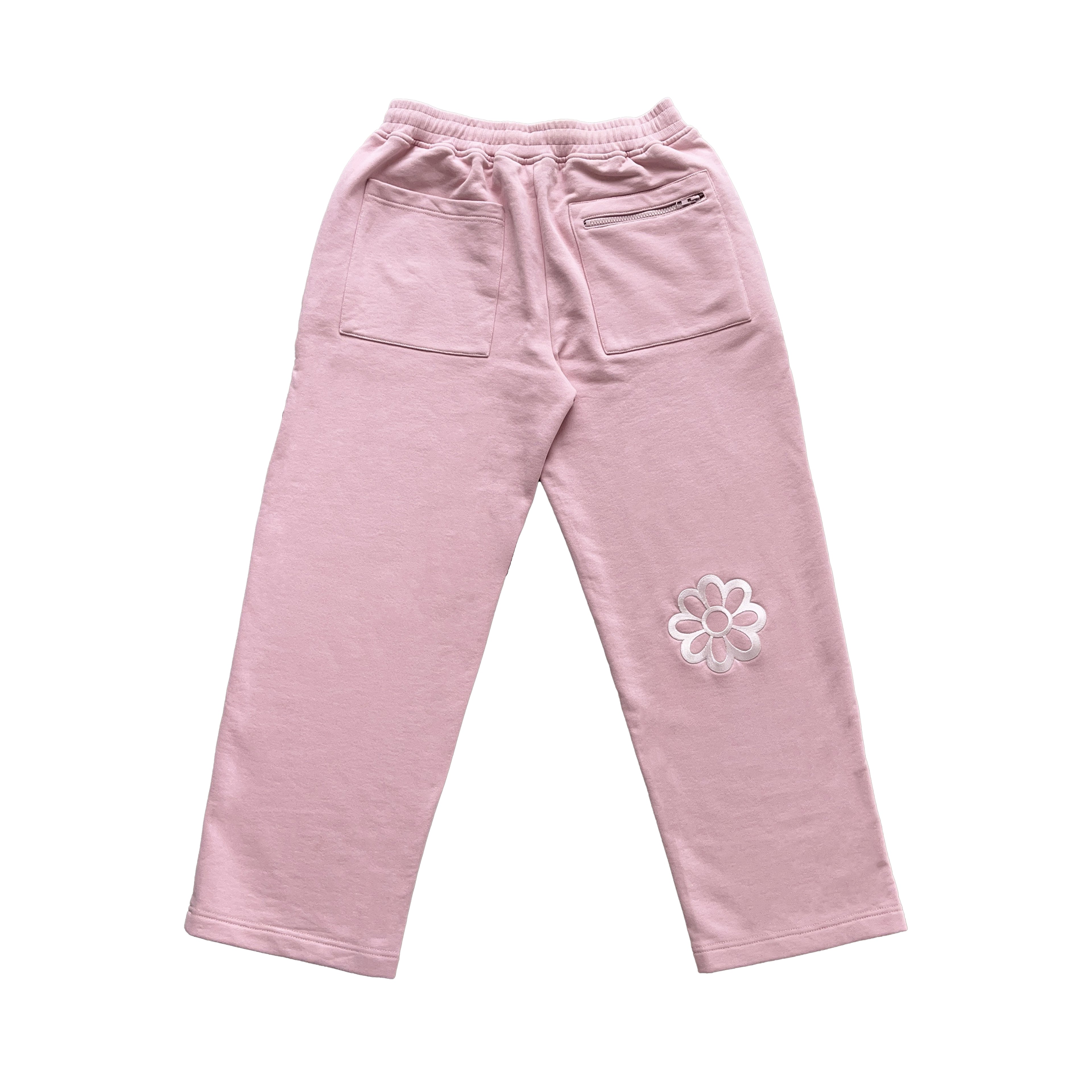 wori flower straight leg sweatpants pink