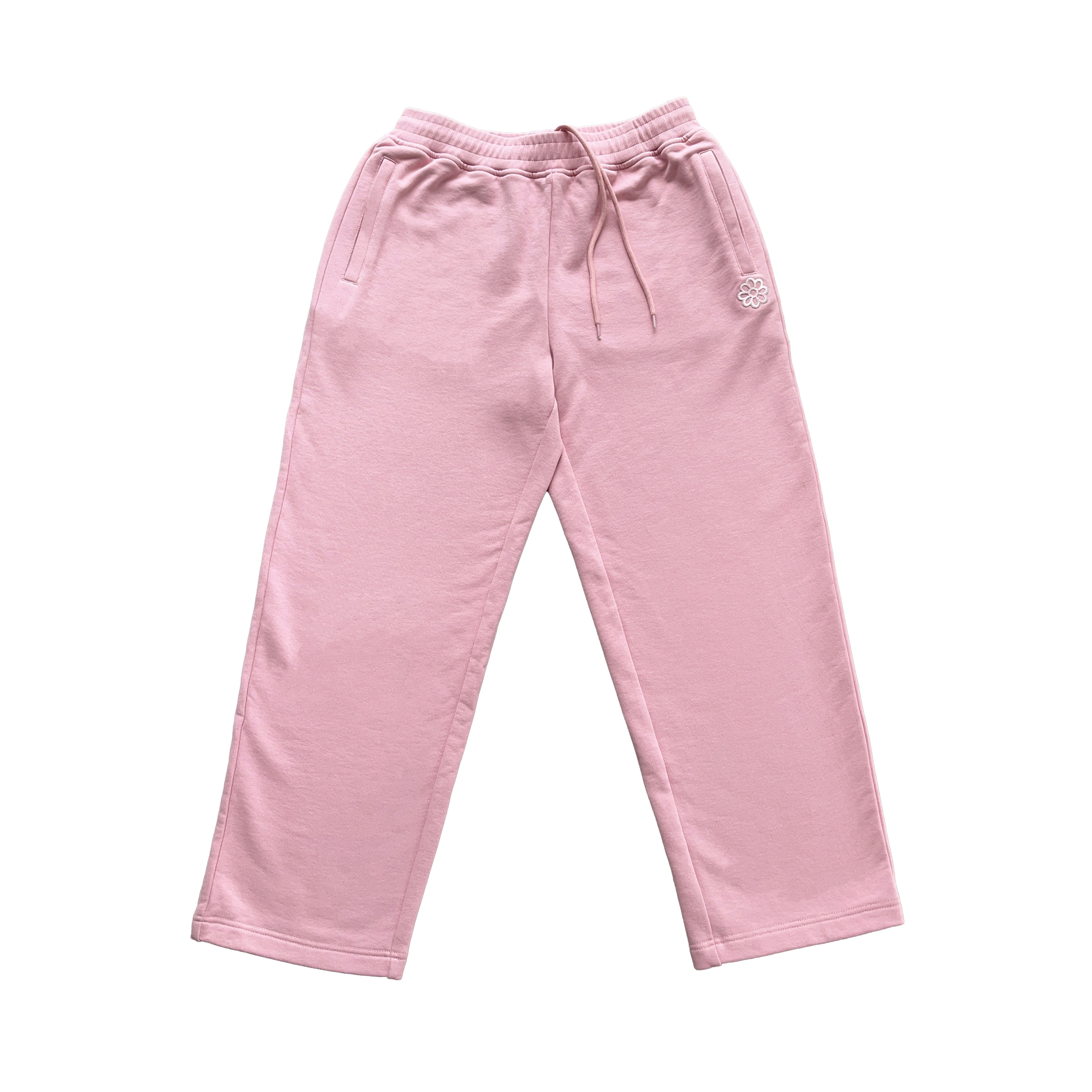 wori flower straight leg sweatpants pink
