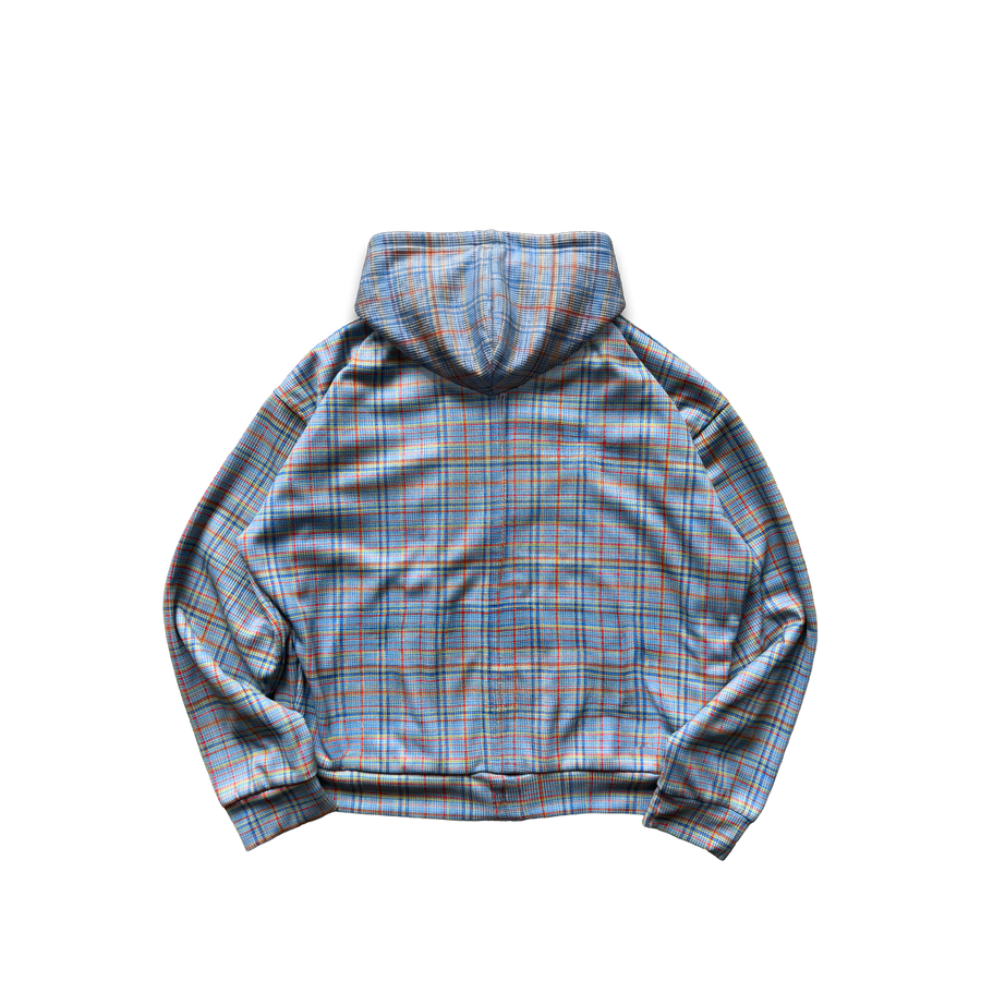waffle knit zip-up