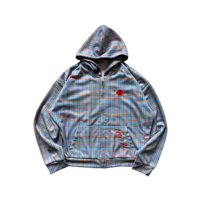 waffle knit zip-up