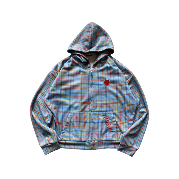 waffle knit zip-up