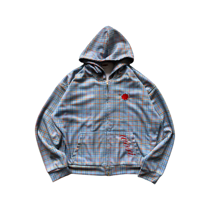 waffle knit zip-up
