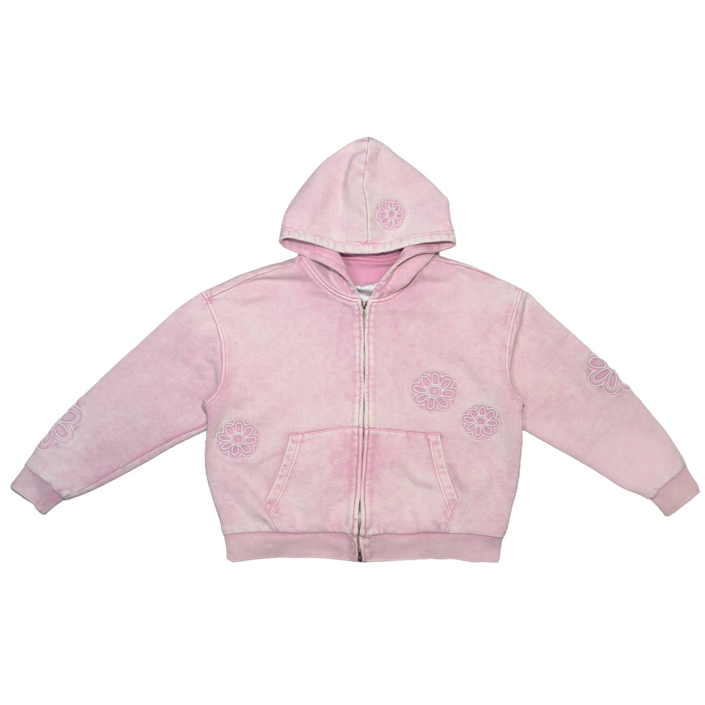 wori flower field zip-up pink