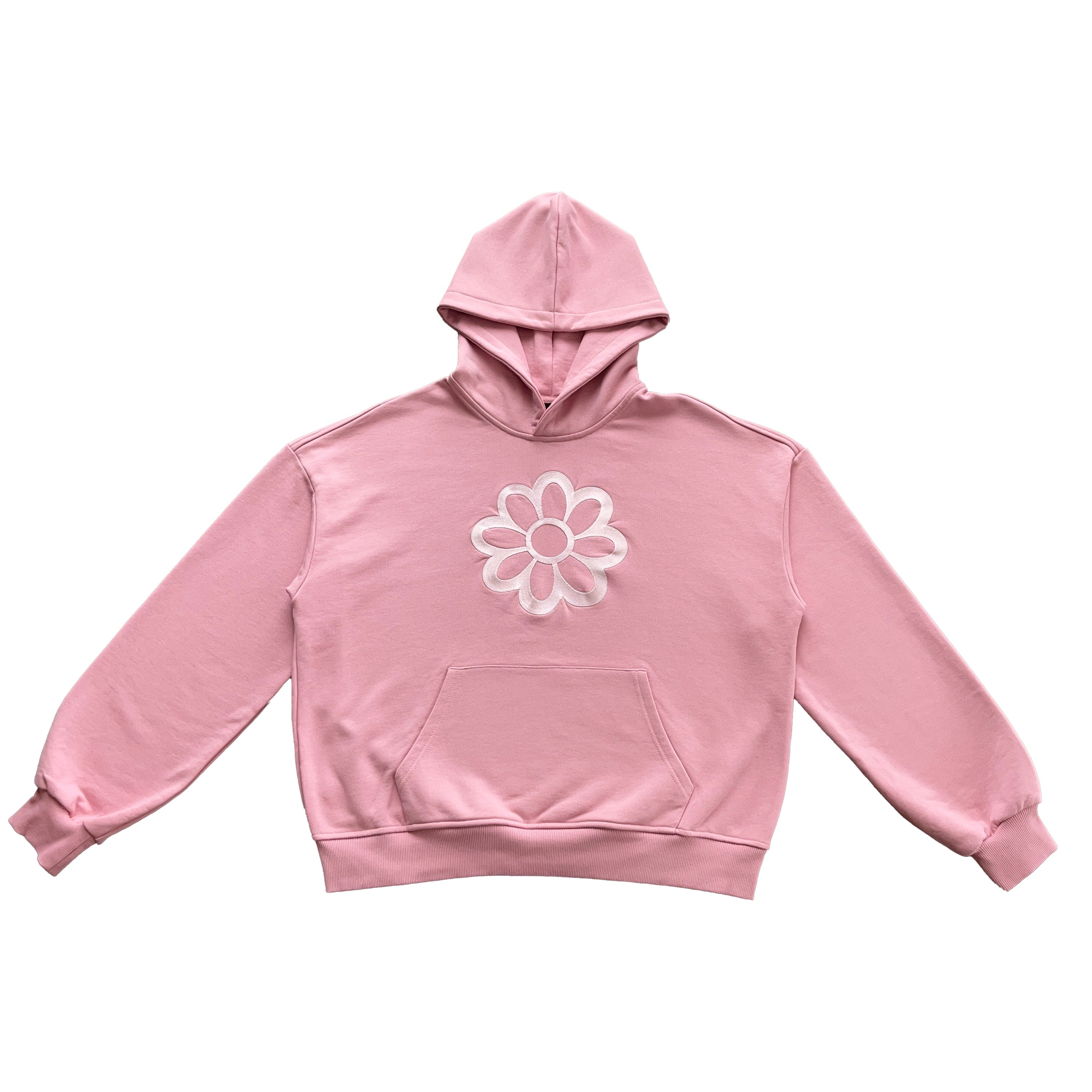 wori flower cropped hoodie pink s